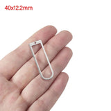 10pcs Silver Plated D-shape Frame Charms for DIY Earrings