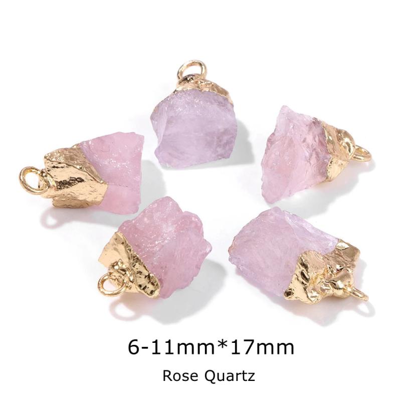 5Pcs Natural Irregular Stone Pendants - Amethysts Quartz Healing Reiki Pendant