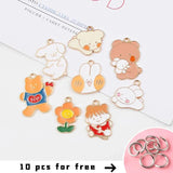 5PCS Mixed Flower Animal Charms Alloy Pendant DIY Accessory