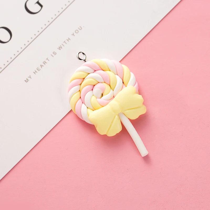 10pcs Lollipop Charms for Jewelry Making DIY Keychain Pendant