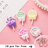 10pcs Lollipop Charms for Jewelry Making DIY Keychain Pendant