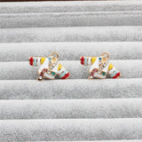 20pcs 20*28MM 3D Hanbok Cloth Pendants Rhinestone Crystal Enamel Alloy Charms