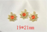 40pcs Resin Core Rounds Sun Alloy Floating Locket Charms DIY Jewelry