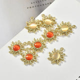 40pcs Resin Core Rounds Sun Alloy Floating Locket Charms DIY Jewelry