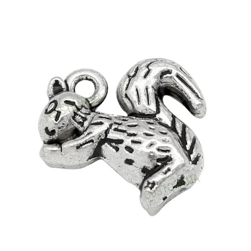 30pcs Antique Tibetan Silver 3D Squirrel Charms Pendant