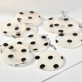 40pcs 30MM Polka Dots Plastic Round Earring Pendants DIY Charms