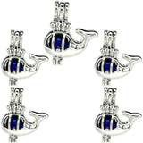 10PCS Whale Charms Pearl Cage Aromatherapy Diffuser Pendant Gift Necklace