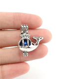 10PCS Whale Charms Pearl Cage Aromatherapy Diffuser Pendant Gift Necklace