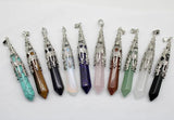 6pcs Natural Gem Stone Pendulum Chakra Amulet Wicca