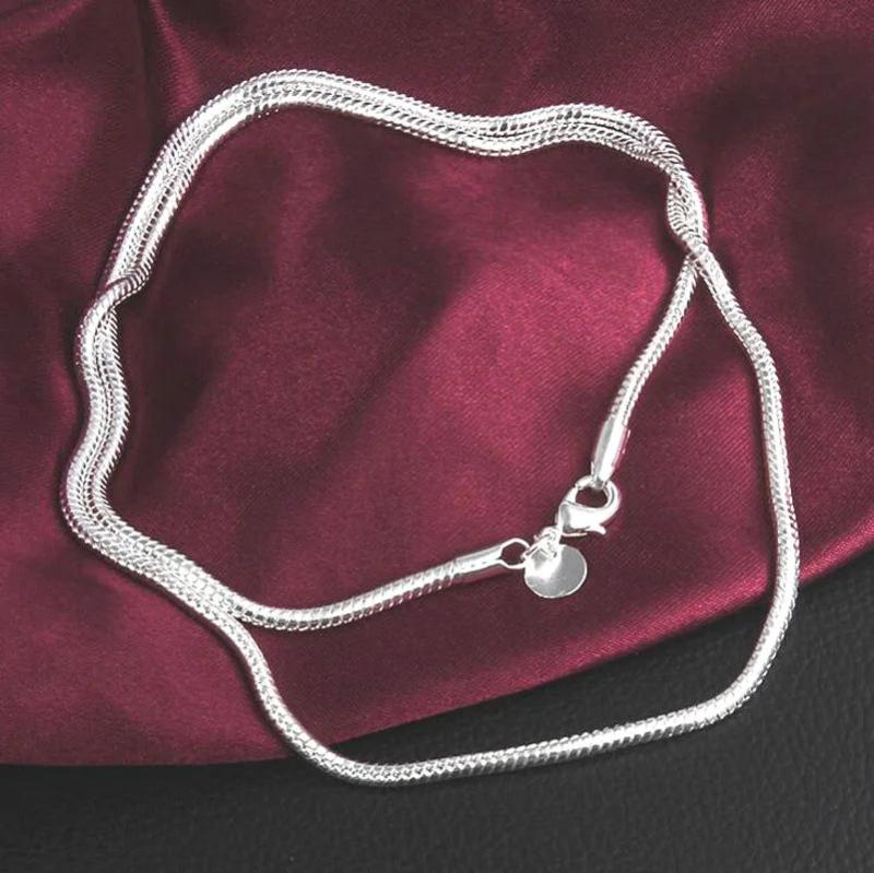 925 Silver Snake Chain Necklace Charm Thin Cable 1/3MM Wide Chain X04