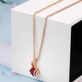 Rose Gradient Fuchsia Zircon Crystal Long Necklace