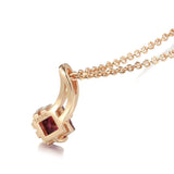 Rose Gradient Fuchsia Zircon Crystal Long Necklace