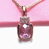 14K Rose Romantic Pink Gemstone Necklace for Women