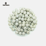 200pcs 10mm 6 Row High Micro Pave CZ Disco Crystal Paved Bead Ball Spacer