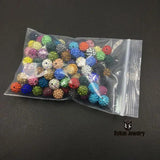 200pcs 10mm 6 Row High Micro Pave CZ Disco Crystal Paved Bead Ball Spacer