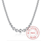 Real 925 Silver Charm Chain Beads Ball Necklace 18 Inches Silver Jewelry