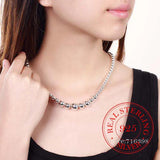 Real 925 Silver Charm Chain Beads Ball Necklace 18 Inches Silver Jewelry