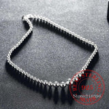 Real 925 Silver Charm Chain Beads Ball Necklace 18 Inches Silver Jewelry
