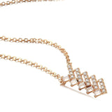 Rose Zircon Geometry Pendant Necklace Vintage Daily Jewelry