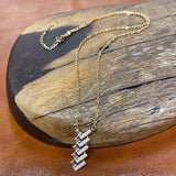 Rose Zircon Geometry Pendant Necklace Vintage Daily Jewelry