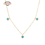 Turquoise 925 Silver Collarbone Chain Necklace Wedding Jewelry Gift
