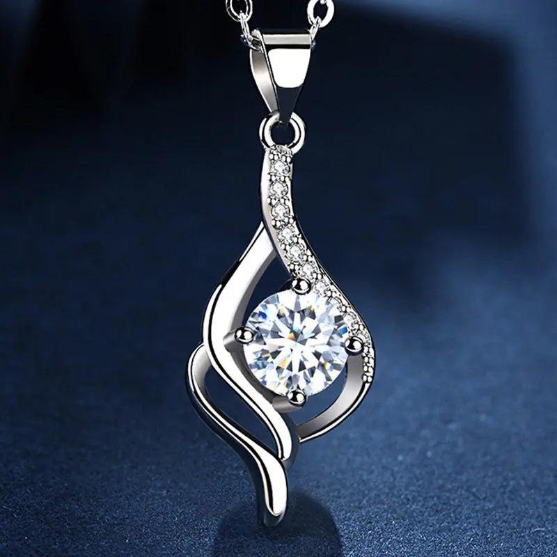 S925 Sterling Silver Zircon Necklace For Women