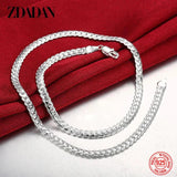 925 Silver 5mm Full Sideways Chain Necklace Gift