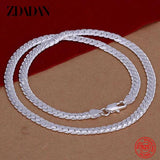 925 Silver 5mm Full Sideways Chain Necklace Gift