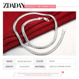 925 Silver 5mm Full Sideways Chain Necklace Gift