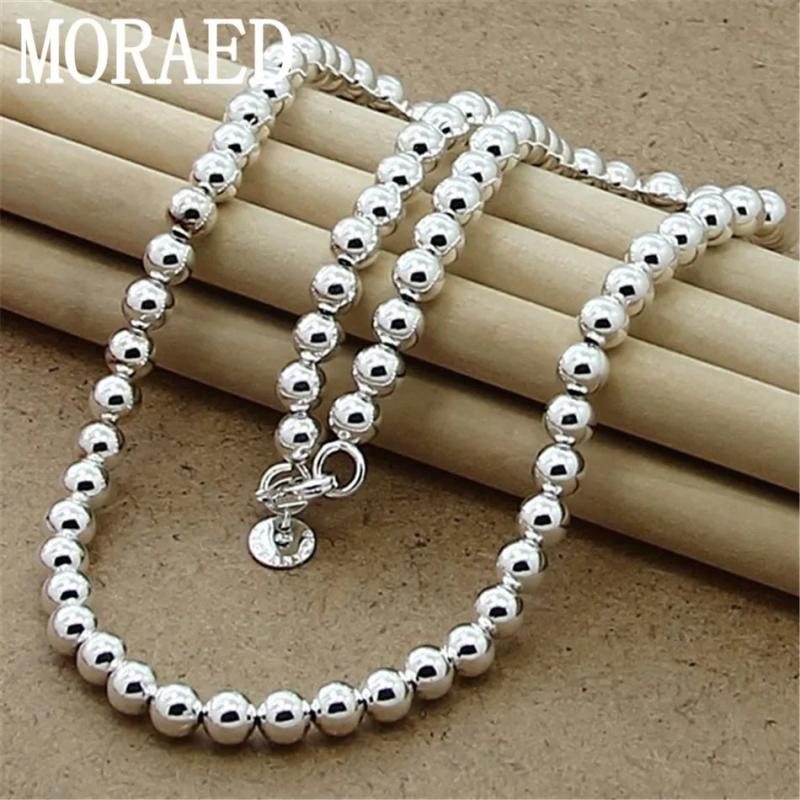 925 Silver 6mm Beads Ball Chain Necklace - Wedding Engagement