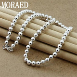 925 Silver 6mm Beads Ball Chain Necklace - Wedding Engagement