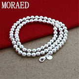 925 Silver 6mm Beads Ball Chain Necklace - Wedding Engagement