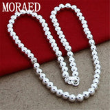 925 Silver 6mm Beads Ball Chain Necklace - Wedding Engagement