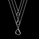 Lekani 925 Silver 3 Heart Necklace & Pendant Sterling Silver Chain Jewelry