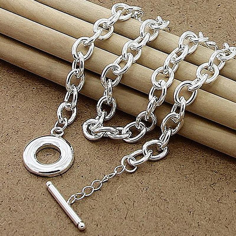 925 Silver Chain Link Necklaces Women Men Jewelry