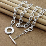 925 Silver Chain Link Necklaces Women Men Jewelry