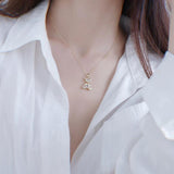 14K Bear Pendant Long Chain Necklace for Women Jewelry