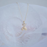 14K Bear Pendant Long Chain Necklace for Women Jewelry