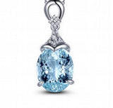 Water Drop Zircon 925 Sterling Silver Pendant Necklace