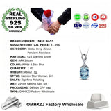 Water Drop Zircon 925 Sterling Silver Pendant Necklace