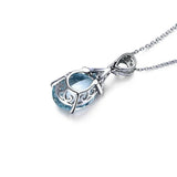 Water Drop Zircon 925 Sterling Silver Pendant Necklace