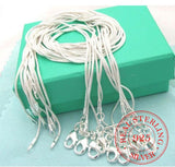 5pcs/lot 925 Sterling Silver Chains 1mm Snake Chain Necklace