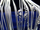 5pcs/lot 925 Sterling Silver Chains 1mm Snake Chain Necklace
