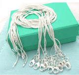 5pcs/lot 925 Sterling Silver Chains 1mm Snake Chain Necklace