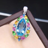 Silver Water Drop Pendant Necklace for Women - Anniversary Gift