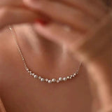 Freshwater Pearls Short Chain Necklace Vintage Silver Clavicle Chain