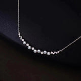 Freshwater Pearls Short Chain Necklace Vintage Silver Clavicle Chain