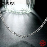 925 Sterling Silver 4MM Flat Necklace Men Women Party Accessory