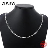 925 Sterling Silver 4MM Flat Necklace Men Women Party Accessory