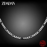 925 Sterling Silver 4MM Flat Necklace Men Women Party Accessory